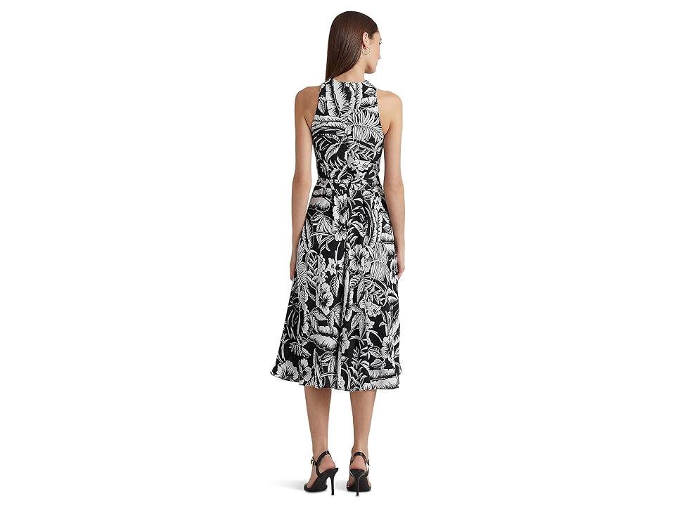 Lauren Ralph Lauren Floral Georgette Halter Dress White) Women's Dress Product Image