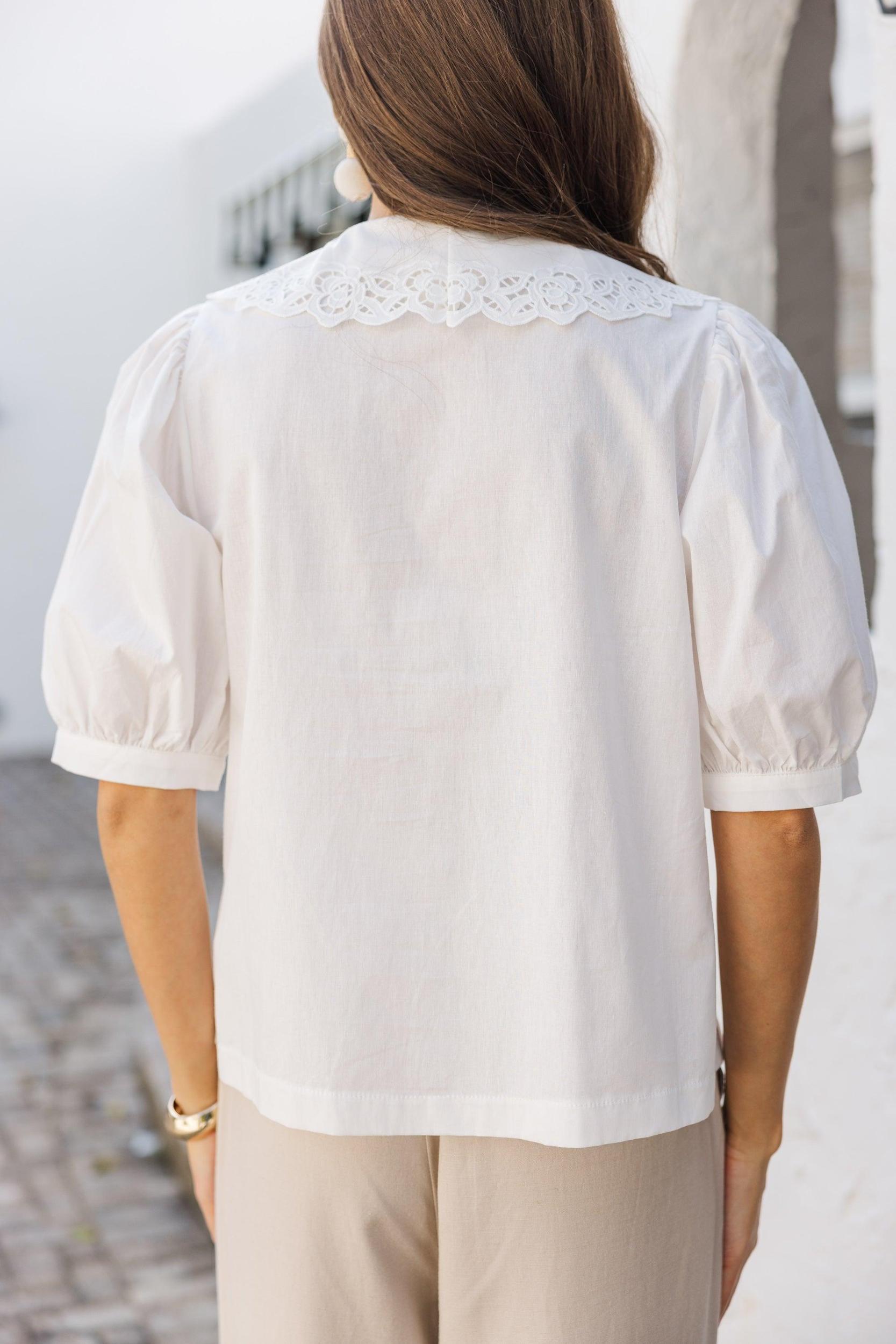 In The Beginning White Collared Blouse Female Product Image