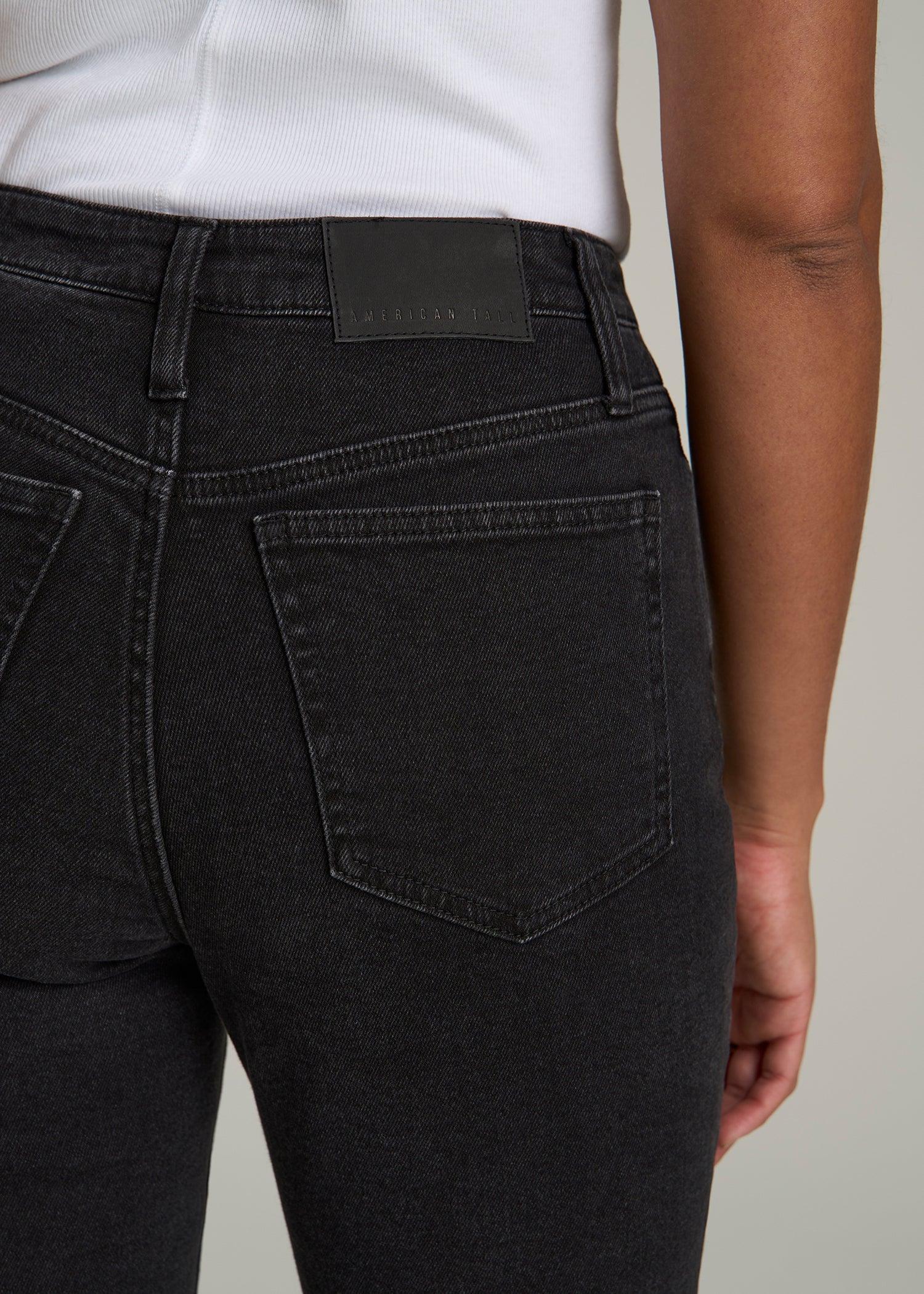 Chloe High Rise Flare Jeans for Tall Women in Onyx Black Wash Product Image