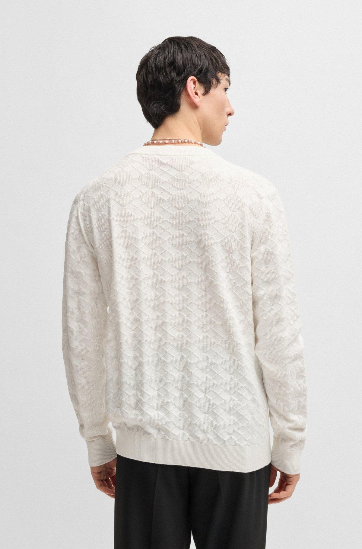 Cotton sweater with tonal Argyle pattern Product Image