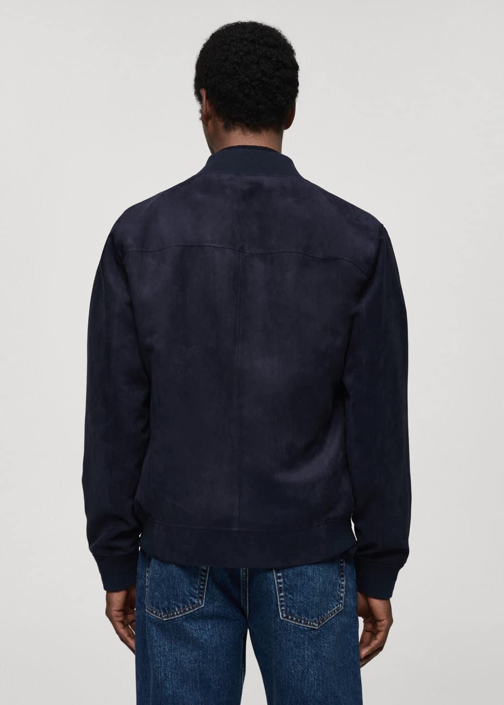 Suede-effect bomber jacket - Men | MANGO USA Product Image