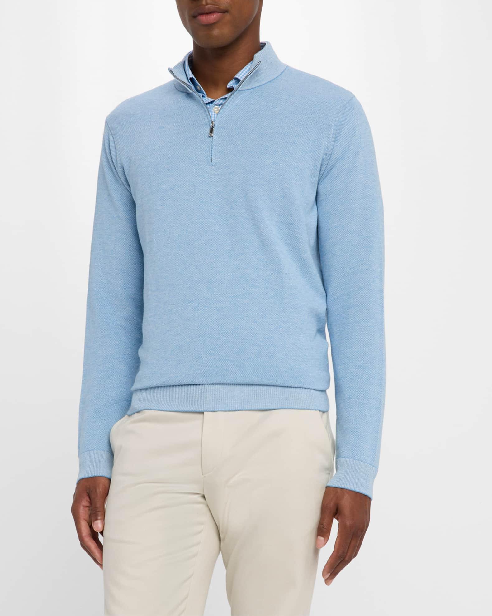 Mens Birdseye Knit Quarter-Zip Sweater Product Image