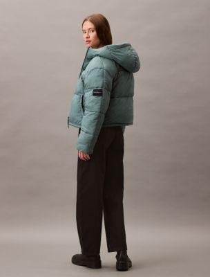 Calvin Klein Womens Short Hooded Puffer Jacket - Black - XXL Product Image