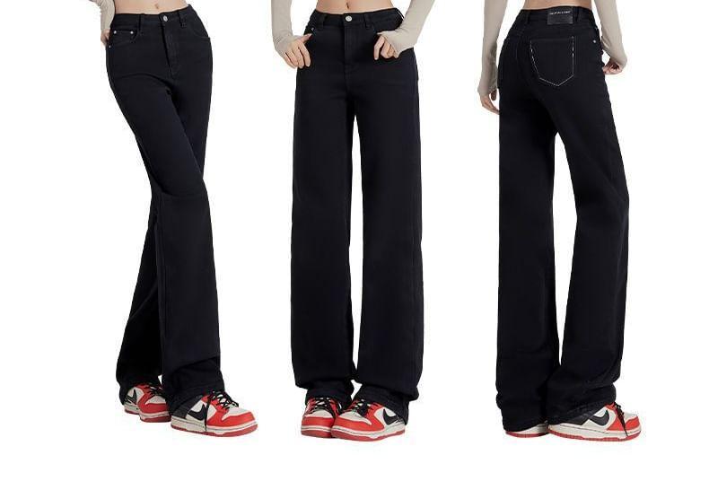 Mid Rise Applique Wide Leg Jeans (Various Designs) Product Image