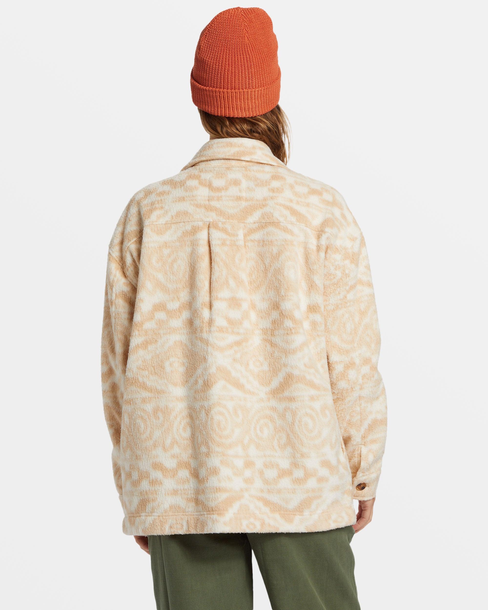 Happy Camper Shacket Button Sweater - Wet Sand Female Product Image