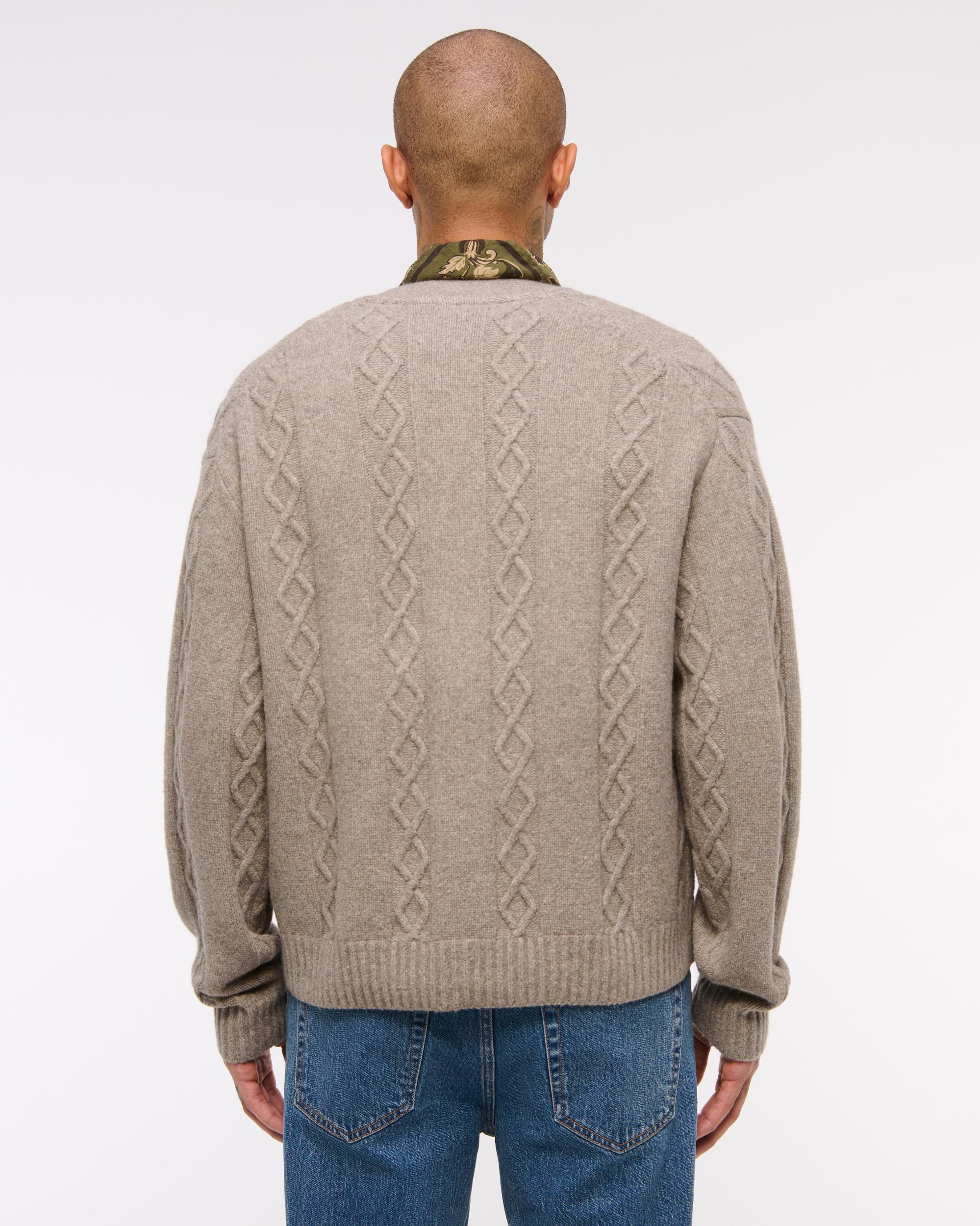 Cropped Cable Cardigan Product Image