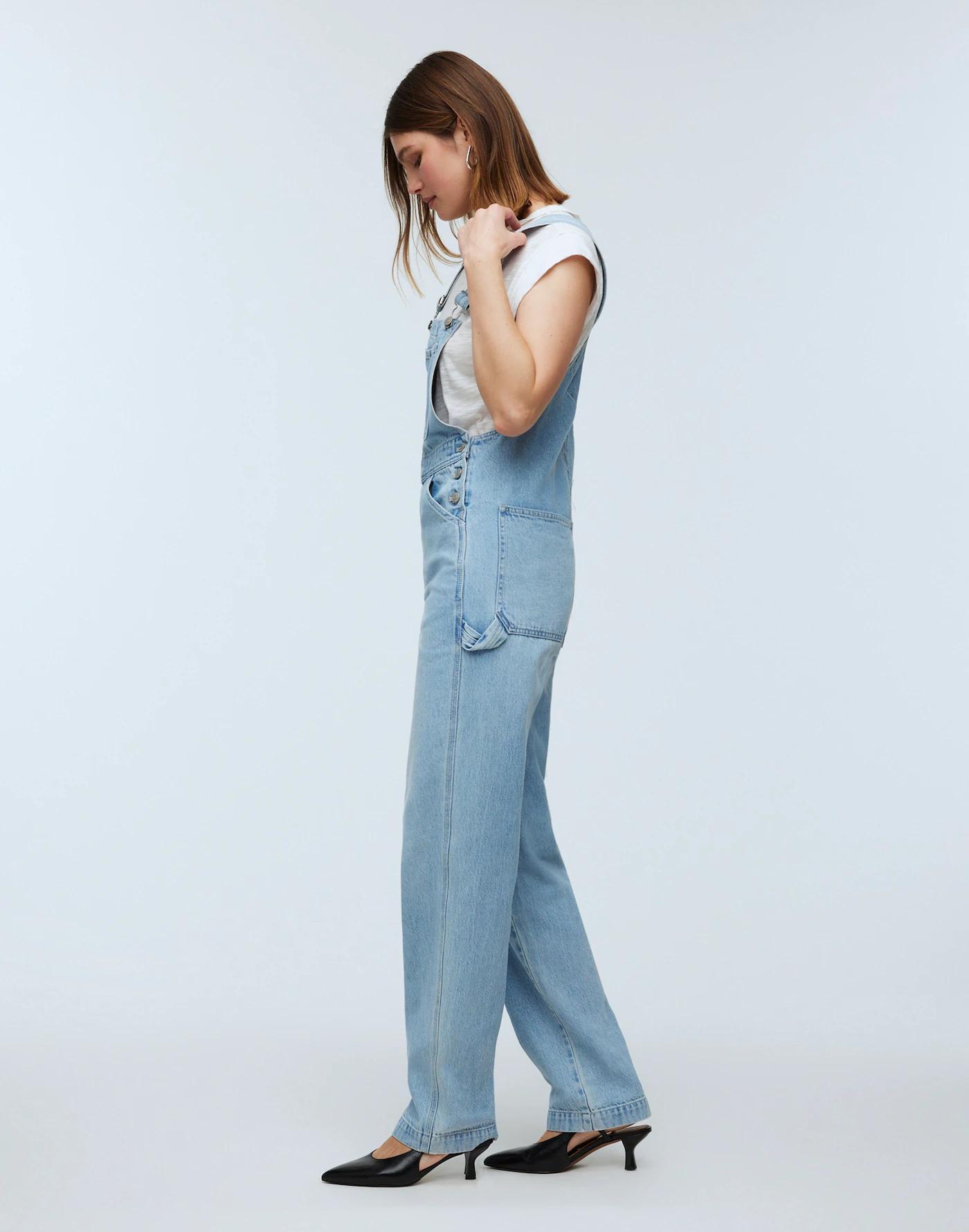 Tall Denim Oversized Carpenter Overalls Product Image