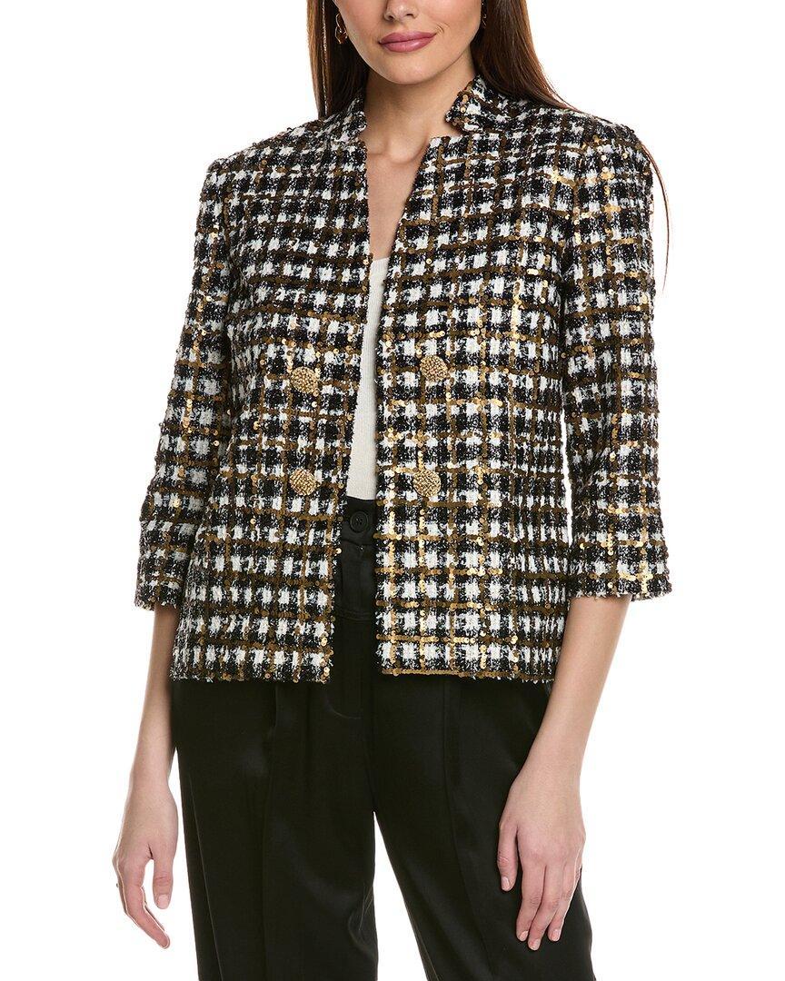 ST JOHN St. John Embroidered Tweed Jacket In Black Product Image