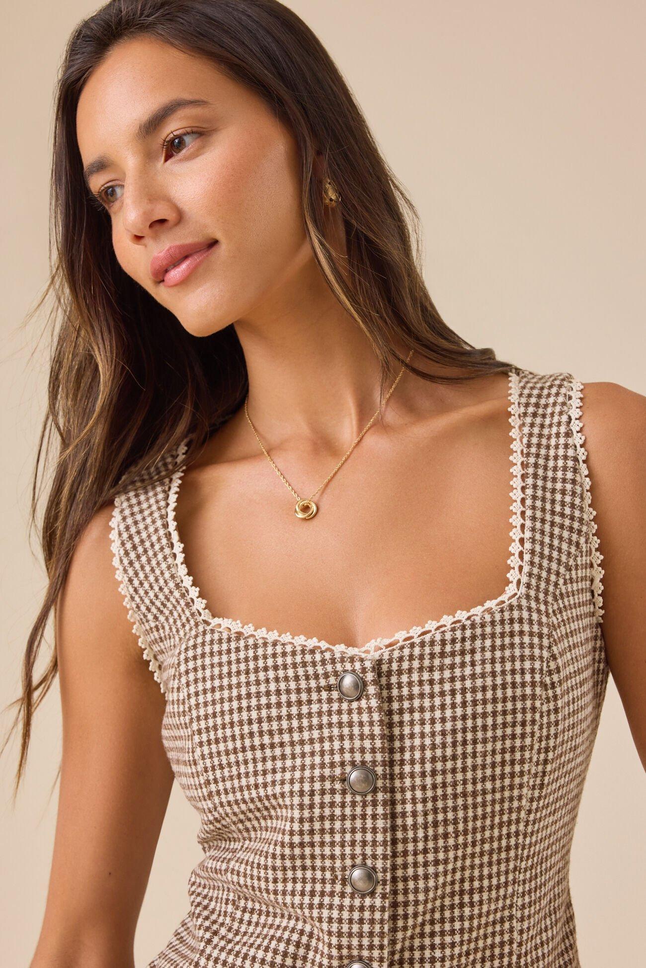 Lucy Lace Trim Button-Up Vest Product Image