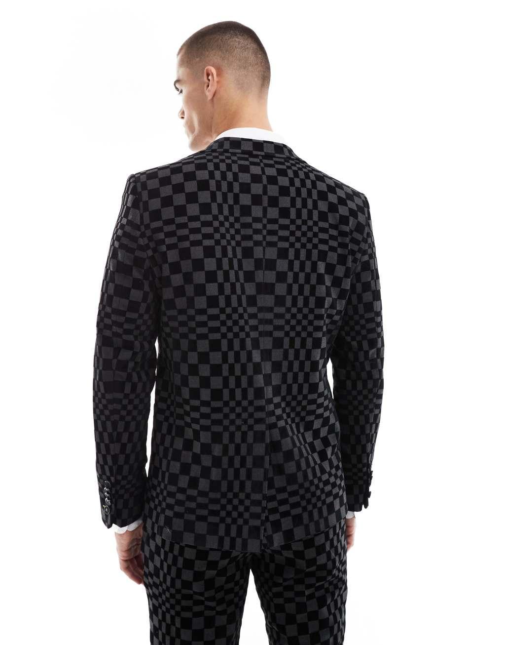 Twisted Tailor suit jacket in checker board print - part of a set Product Image