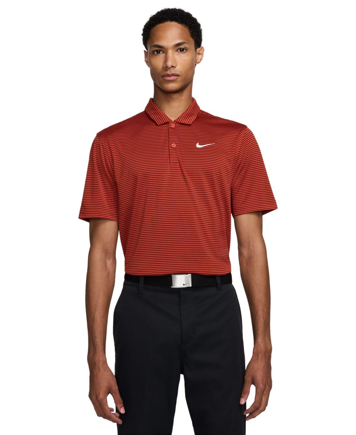 Mens Nike Striped Dri-FIT Golf Polo White White Product Image