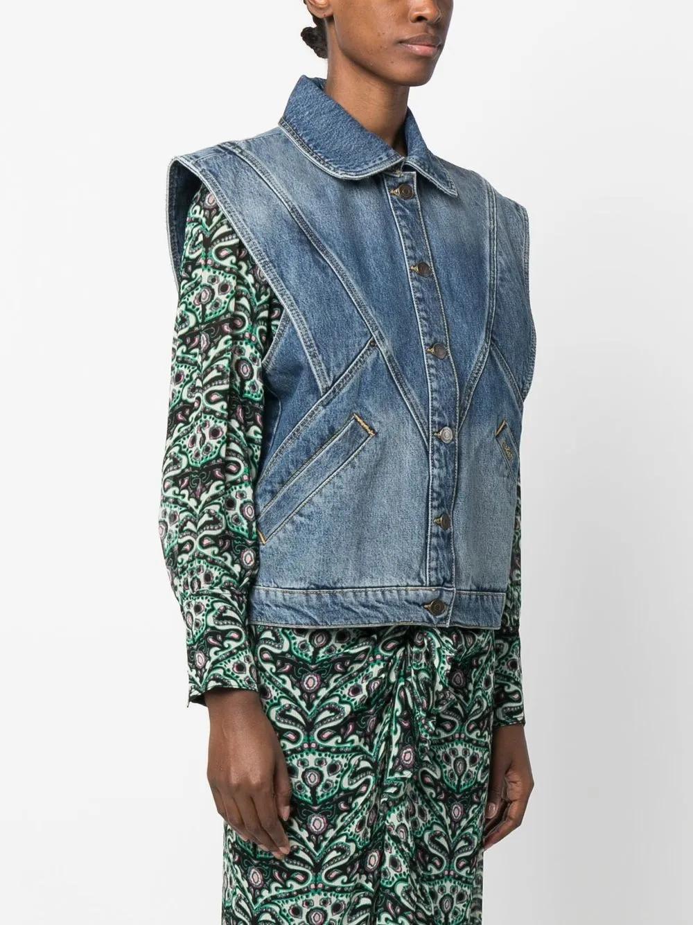 button-up denim vest  Product Image
