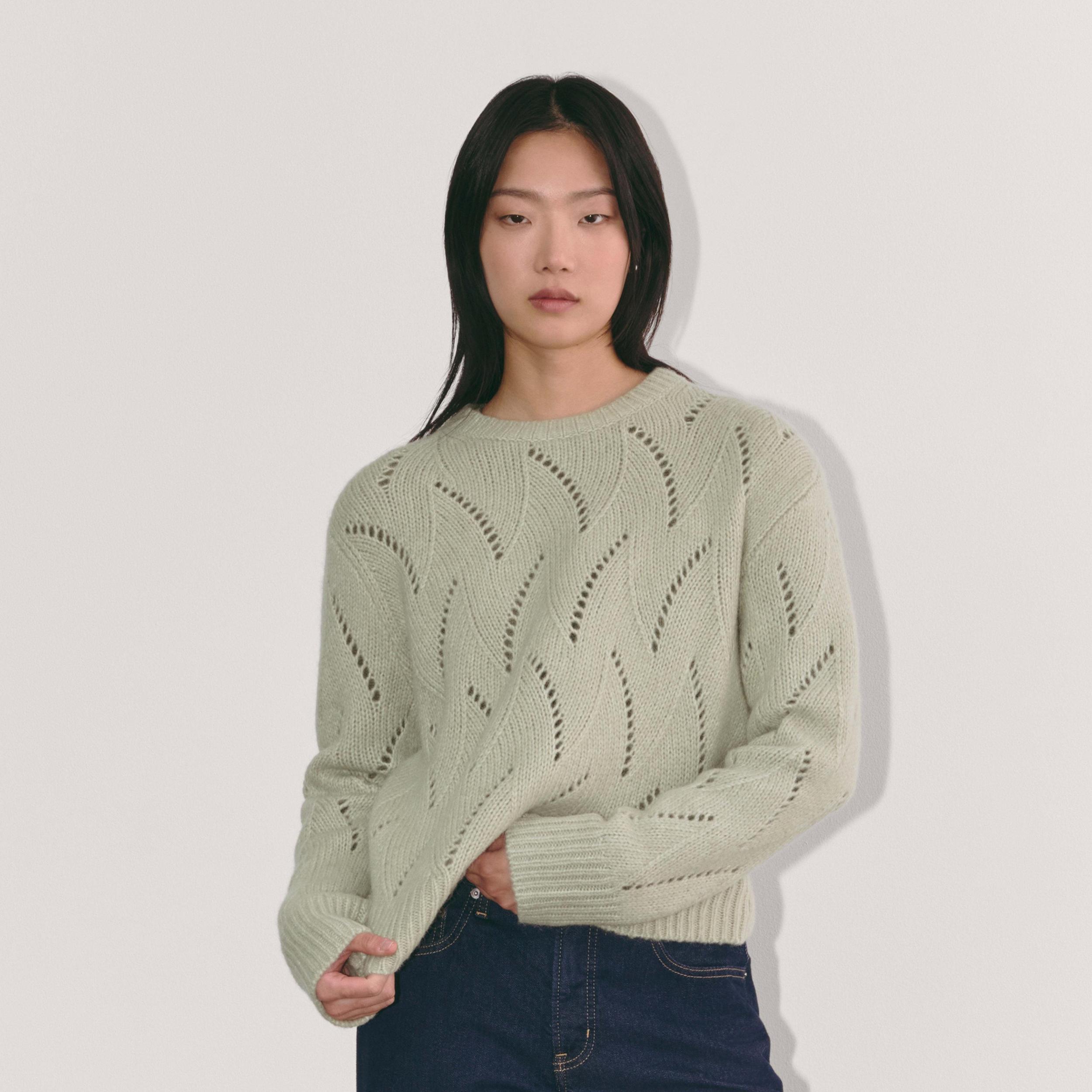 The Pointelle Sweater in Cloud Product Image