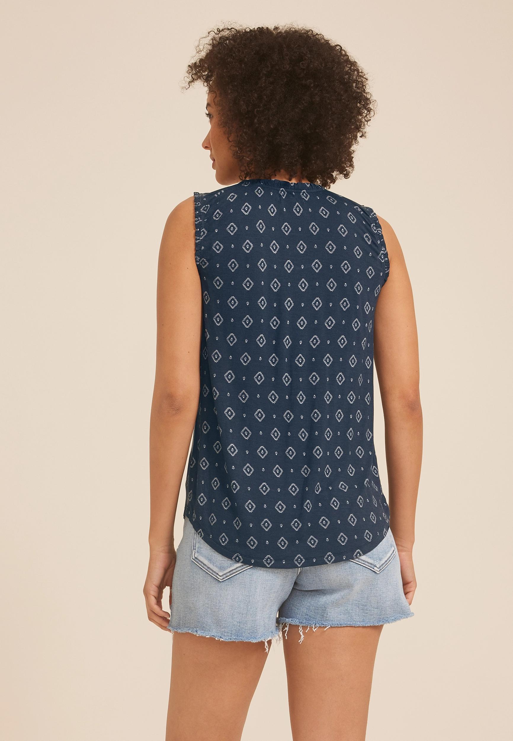 Effortless Ruched Printed Tank Top  Product Image