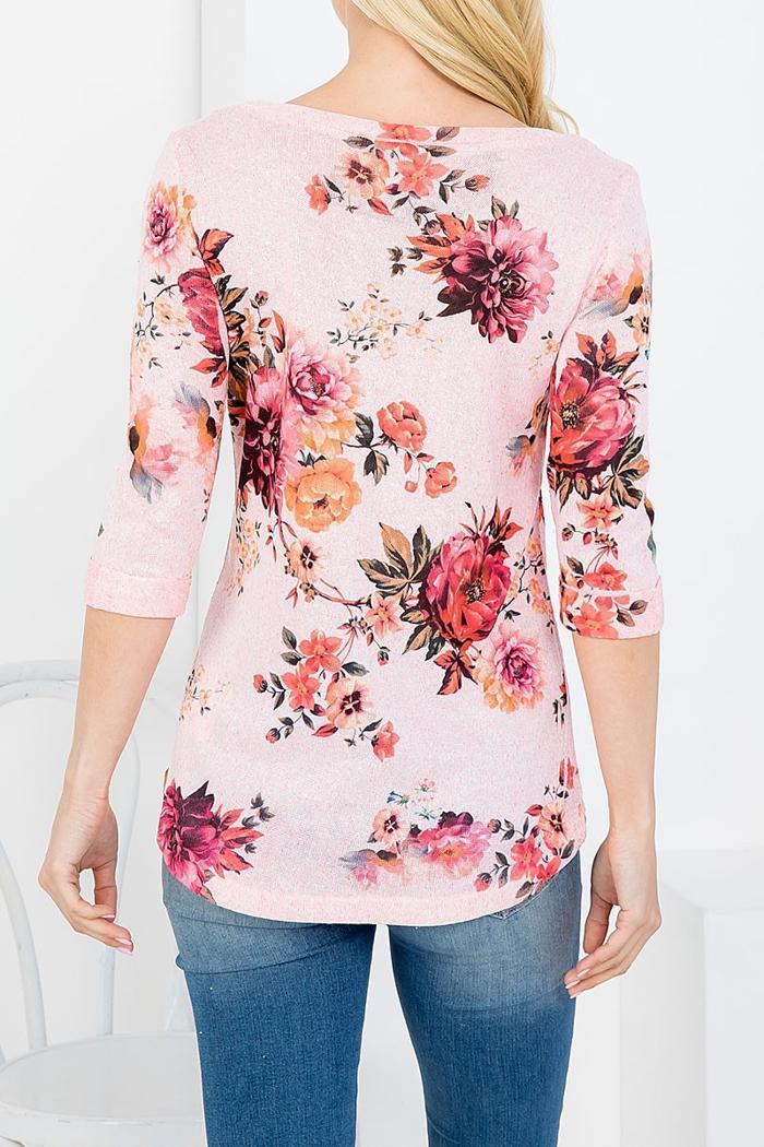 Round Neck Floral Print Top Product Image