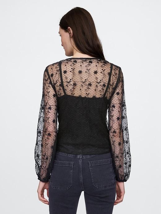 Recycled Lace Ruffle Top Product Image