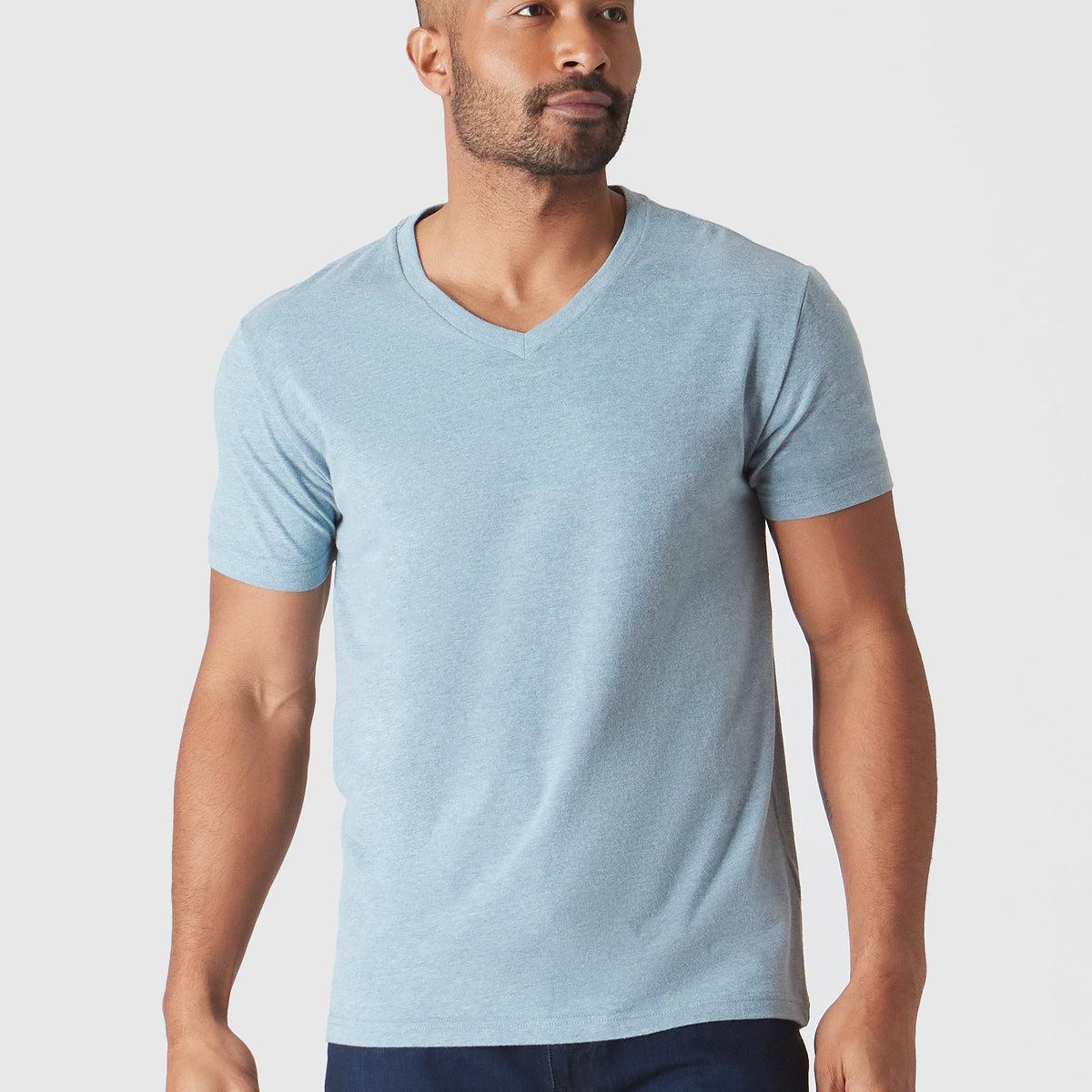 Heather Sapphire V-Neck Tee Product Image