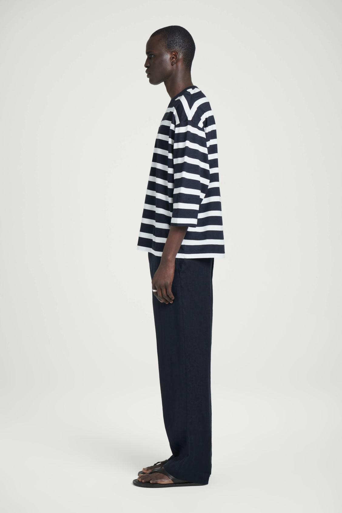 OVERSIZED STRIPED LIGHTWEIGHT COTTON T-SHIRT Product Image