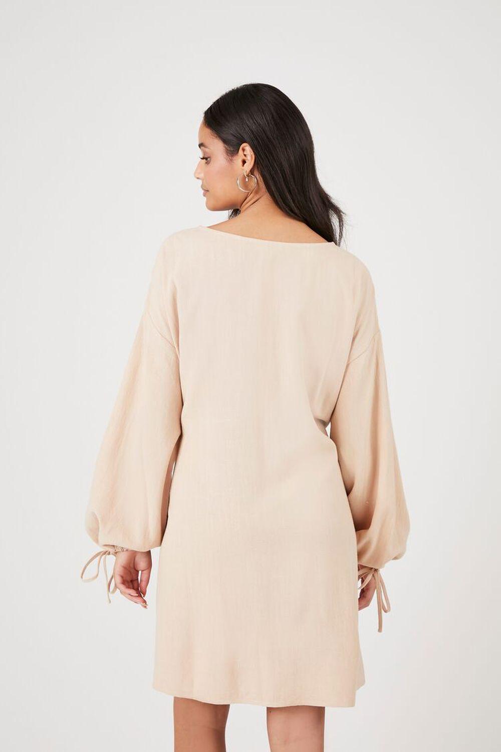 Balloon-Sleeve Drawstring Mini Dress | Forever 21 Product Image