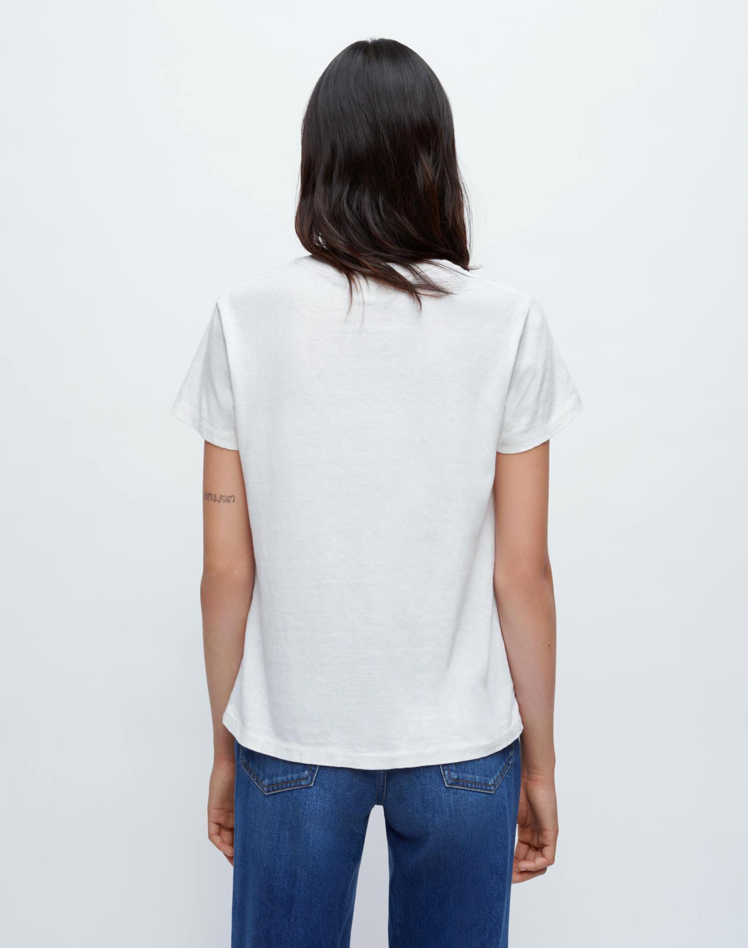 70s Loose "Paris France" Tee - Vintage White Female Product Image