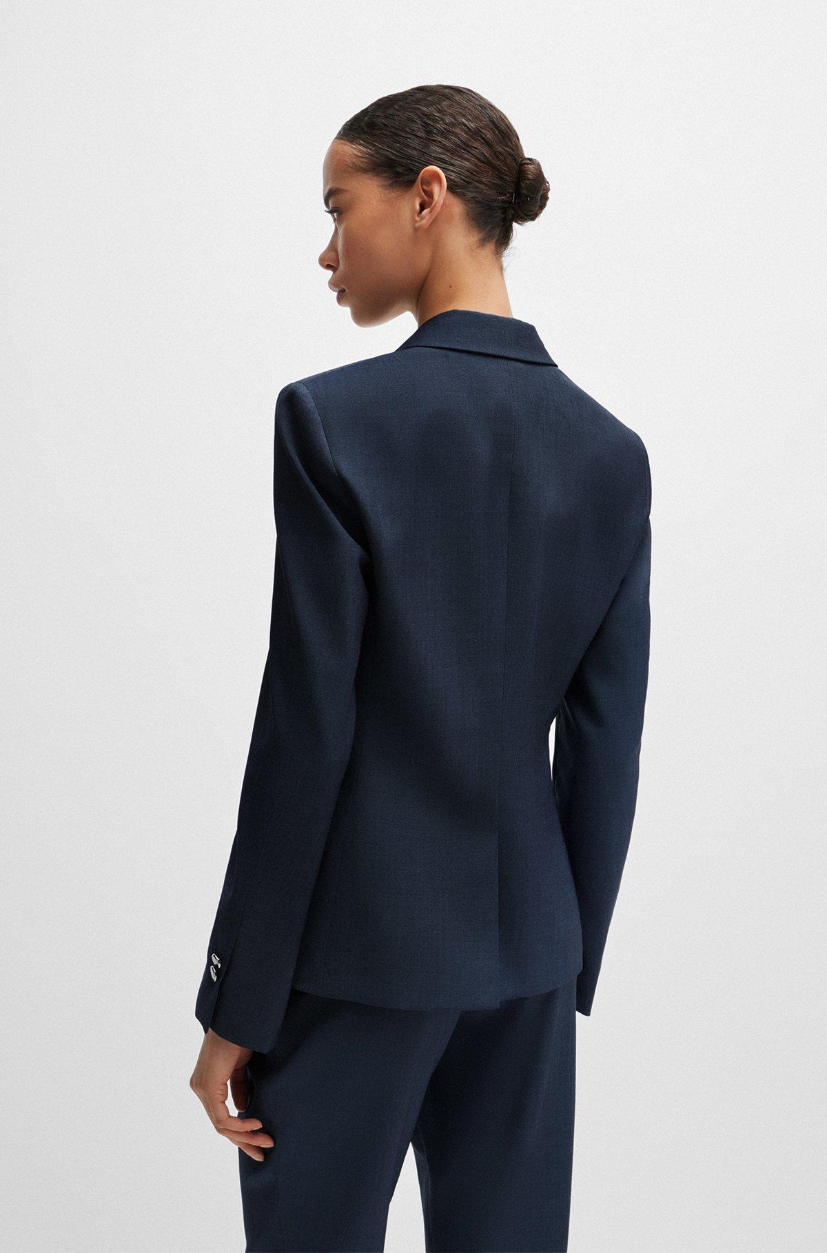 Slim-fit jacket in denim-effect wool twill Product Image