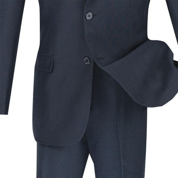 Navy Slim Fit Men's 2 Piece Business Suit 2 Button Male Product Image