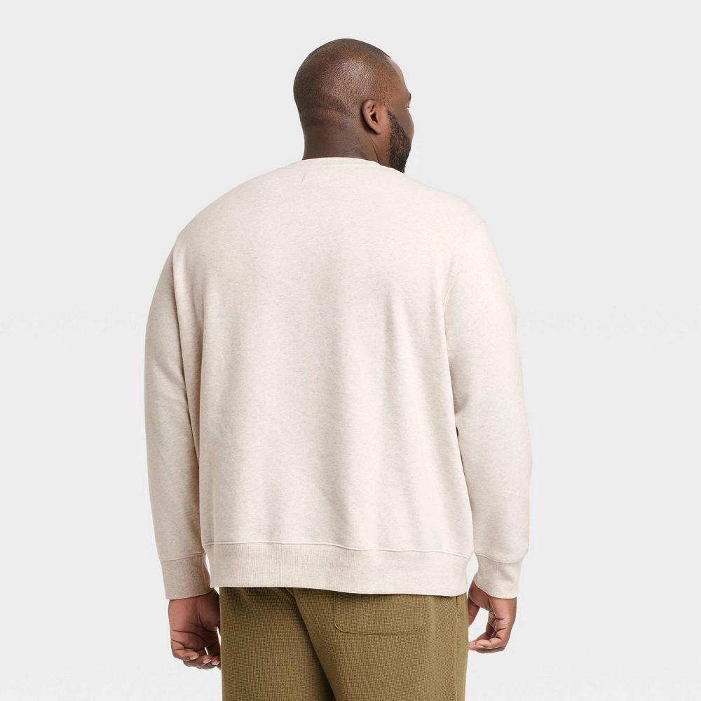 Men's Pullover Sweatshirt - Goodfellow & Co™ Black M: Crew Neck, Midweight Fleece, Product Image