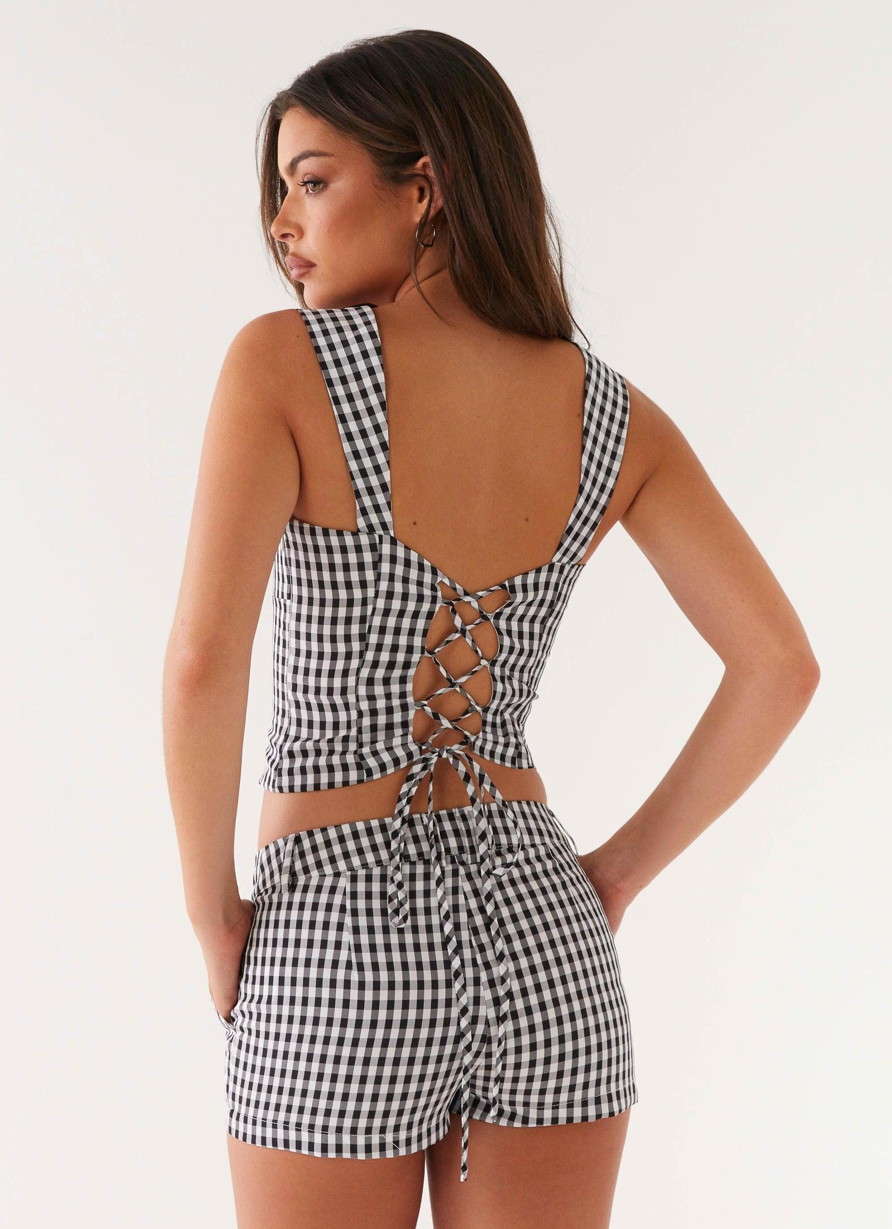 Clayton Top - Black Gingham Product Image