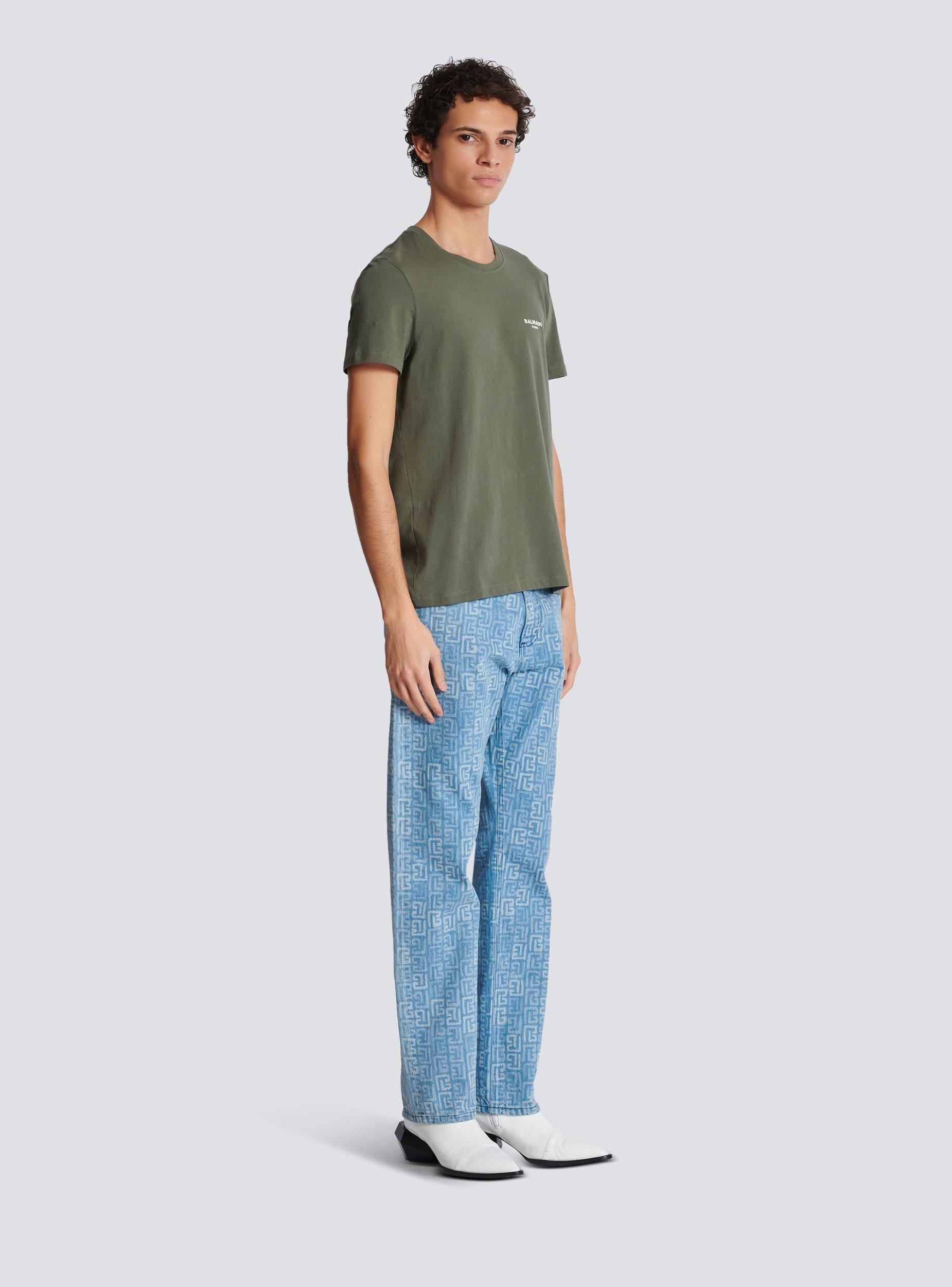 Balmain Paris flocked short-sleeved T-shirt Product Image
