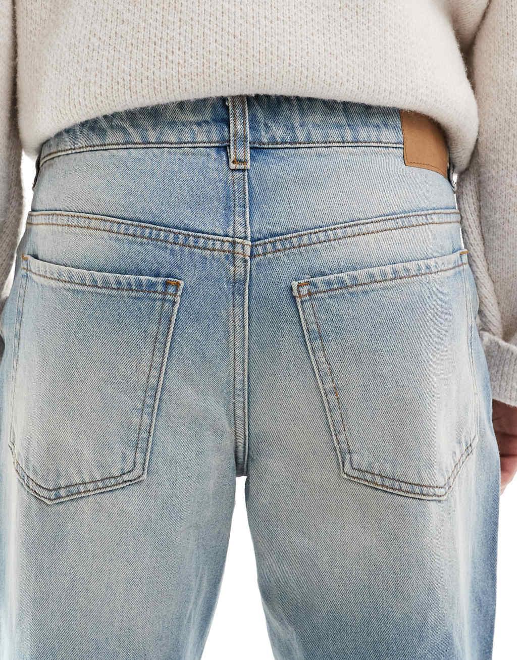 River Island loose fit jeans in light blue Product Image