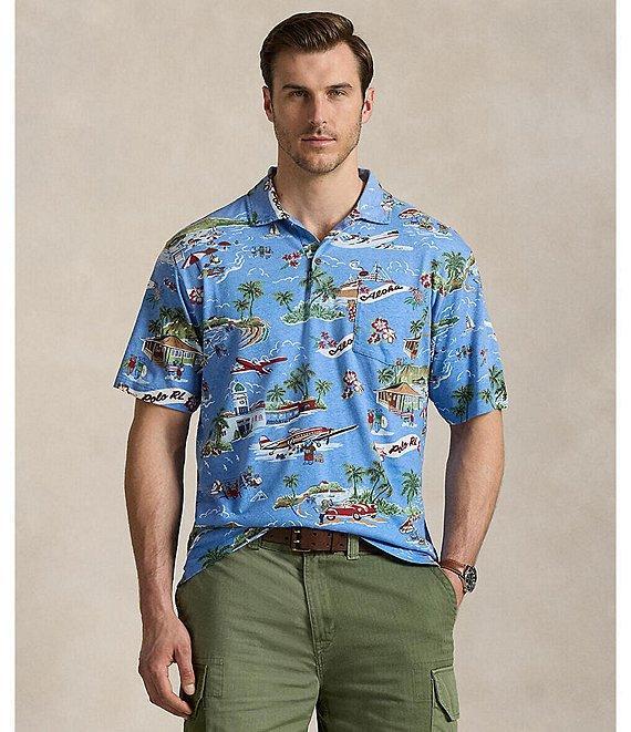 Polo Ralph Lauren Big & Tall Summer Holiday Bear Linen-Blend Short Sleeve Polo Shirt Product Image