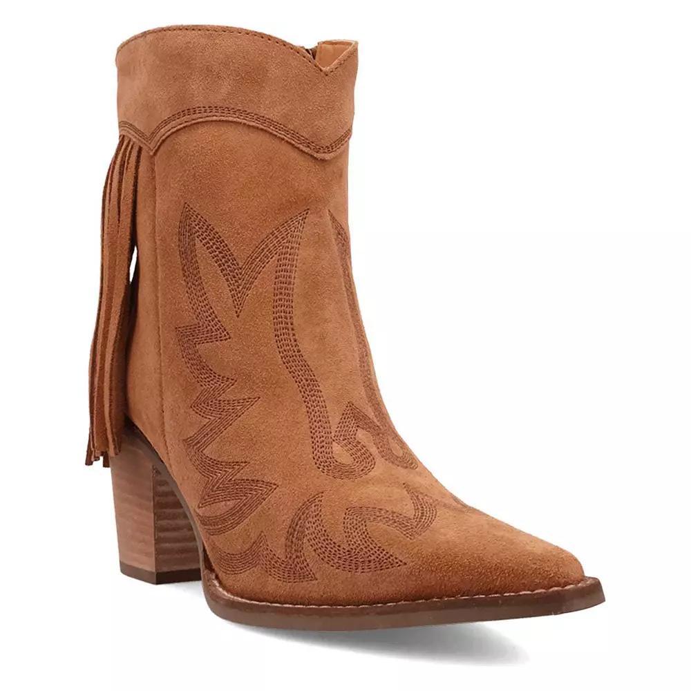 Dingo Wild Sage Women's Suede Ankle Boots, Size: 8, Camel Product Image