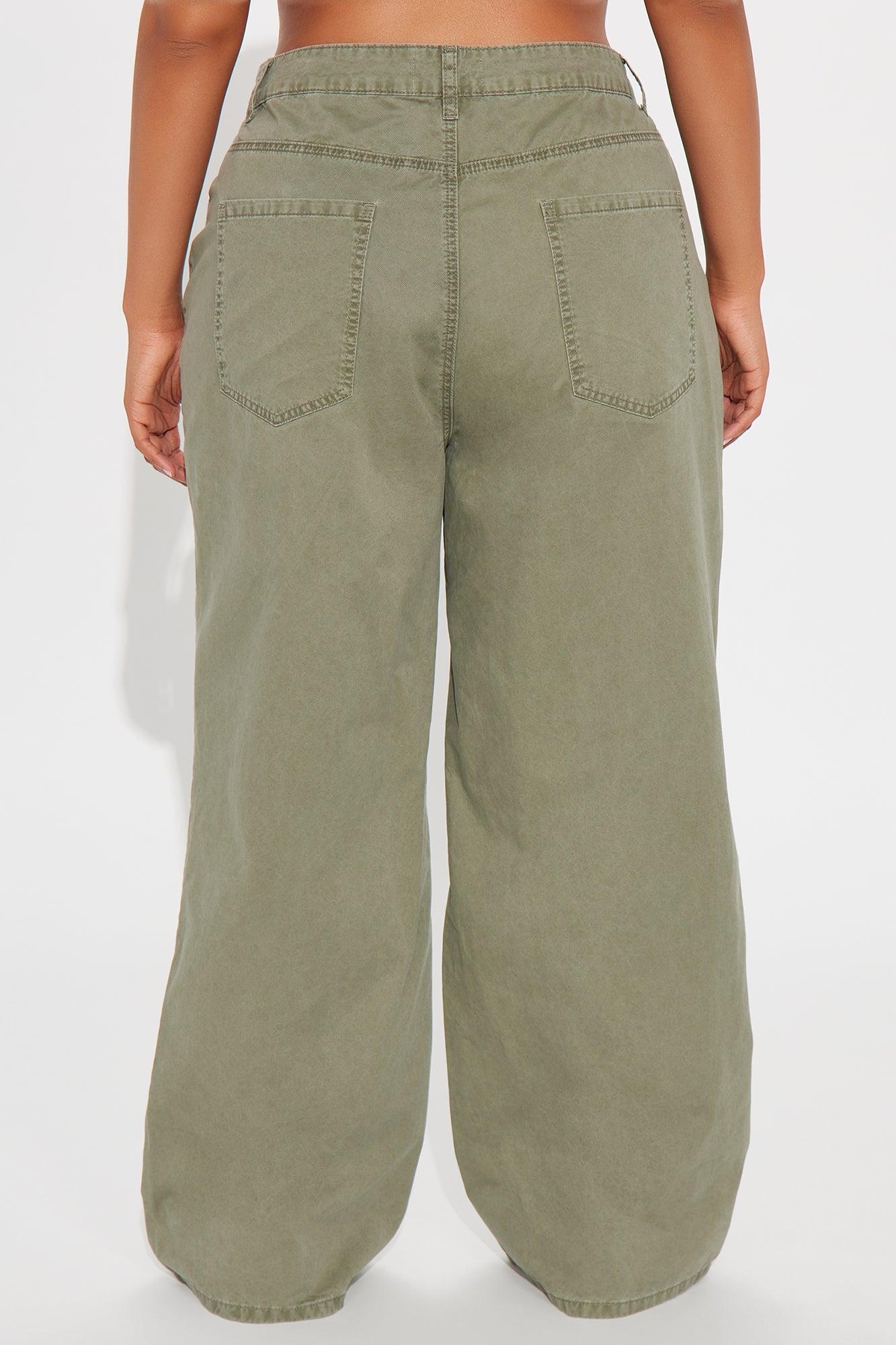 Megan Wide Leg Pant - Olive Product Image