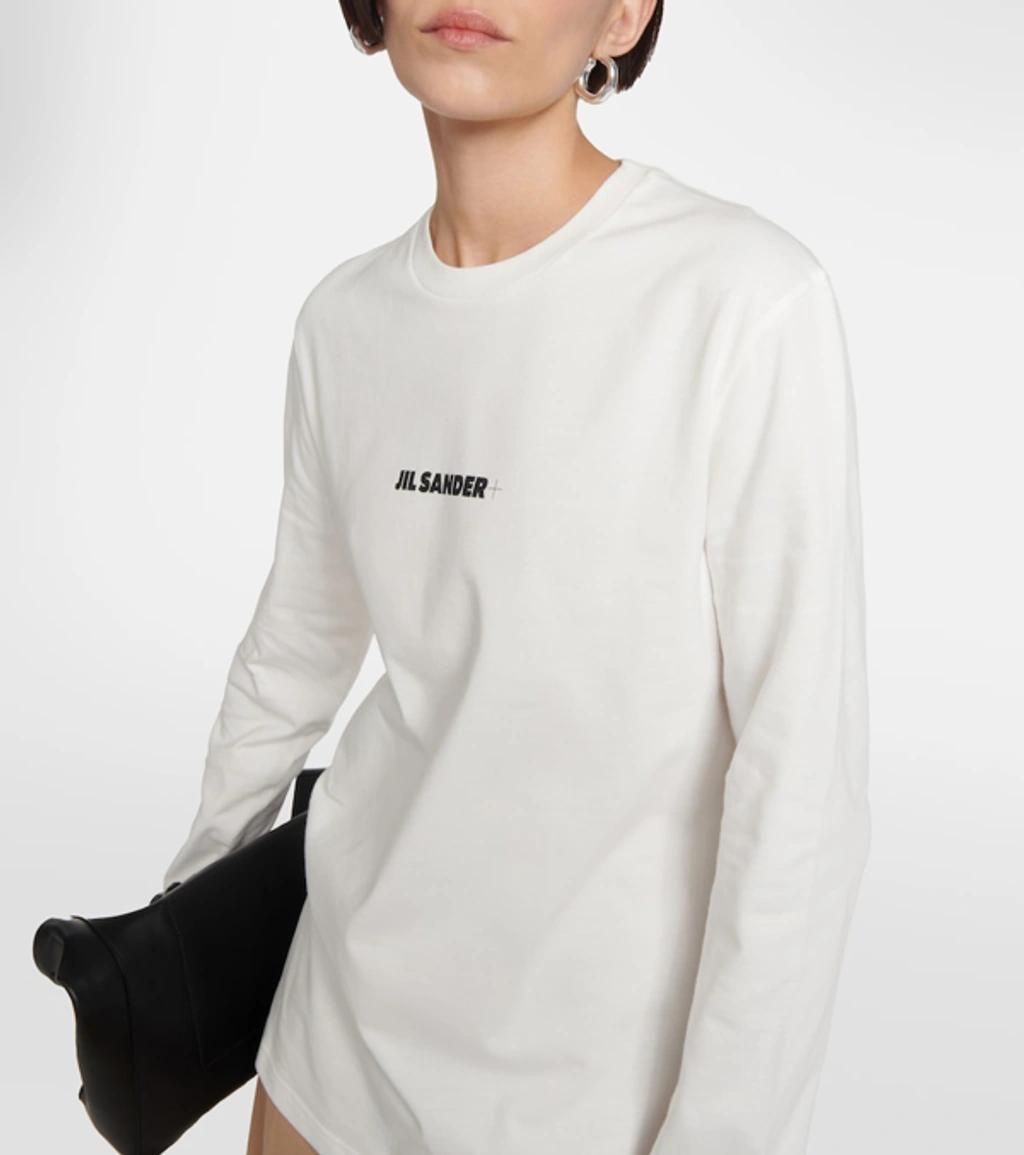 JIL SANDER Logo Cotton Sweatshirt In White Product Image