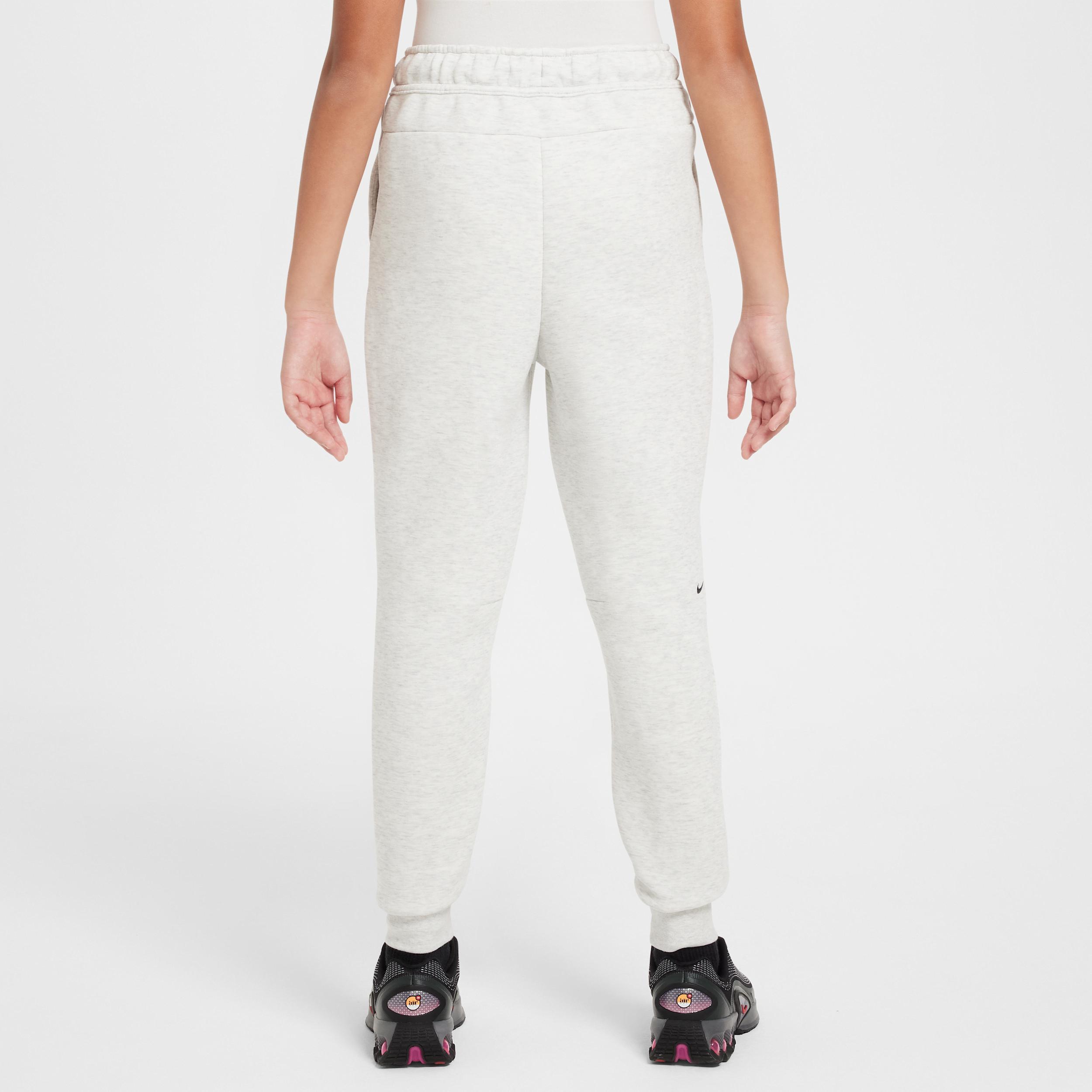 Nike Girls Sportswear Tech Fleece Jogger Pants in Light Grey/Heather/Black Product Image
