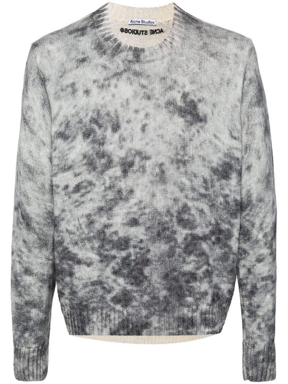 ACNE STUDIOS Abstract-print Jumper In Off-white Product Image