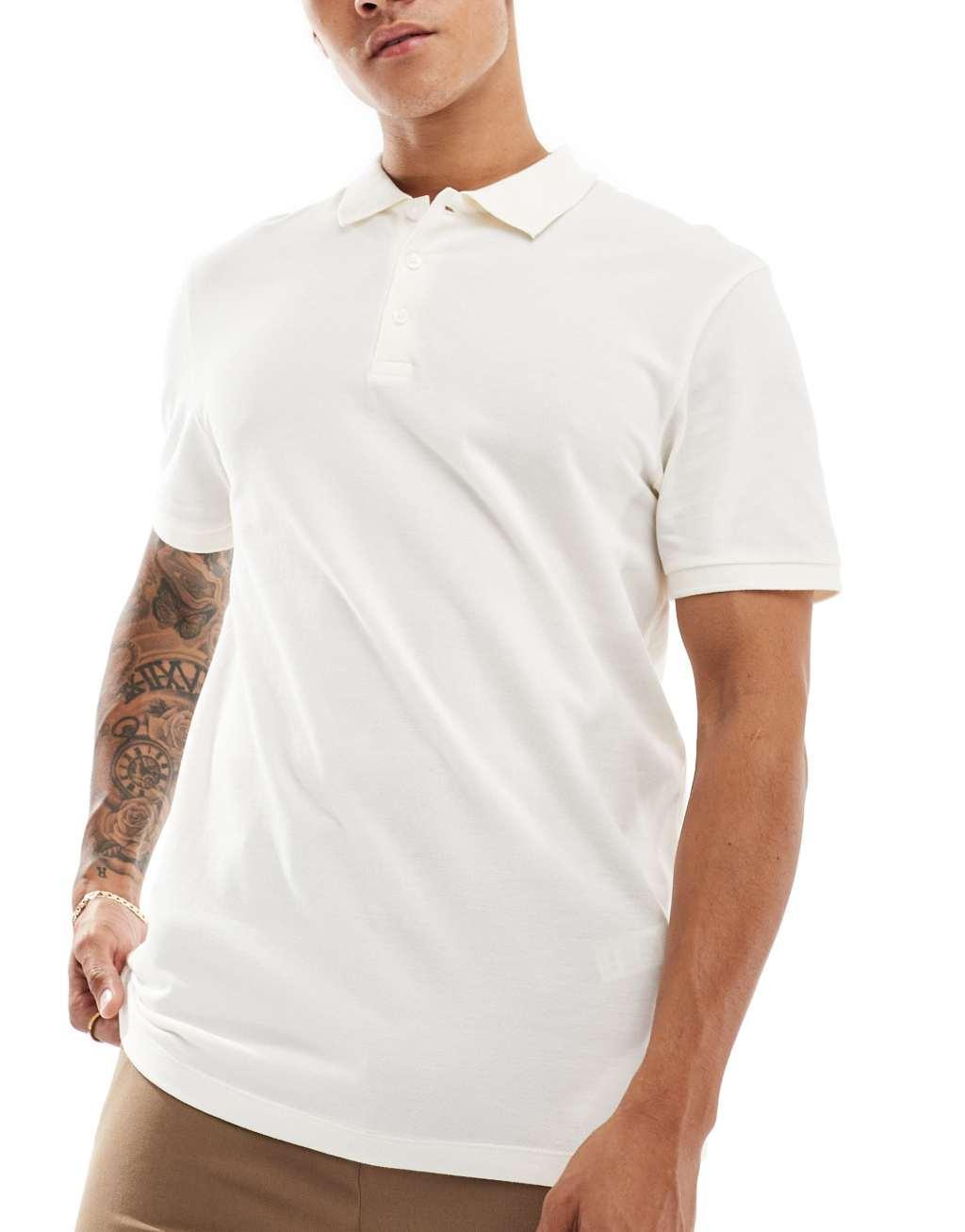 ASOS DESIGN 5 pack pique polos in multiple colors Product Image