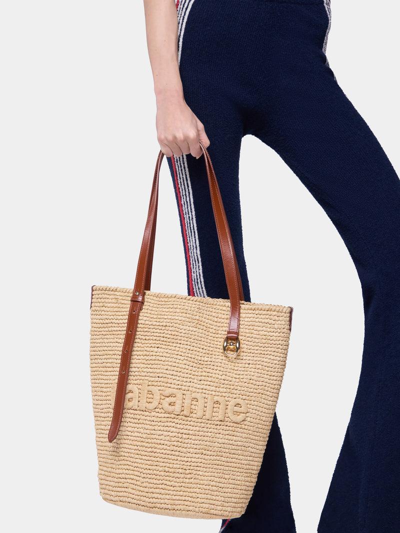 NATURAL RAFFIA TOTE BAG WITH CHARMS Product Image
