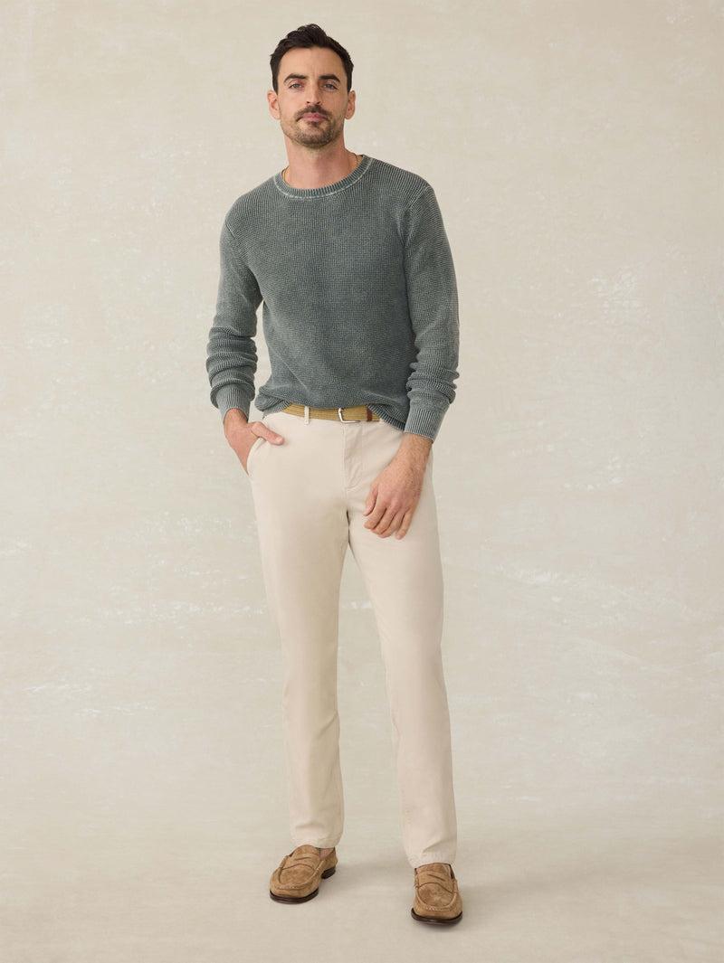 Sunwashed Crewneck Sweater - Mountain Olive Product Image
