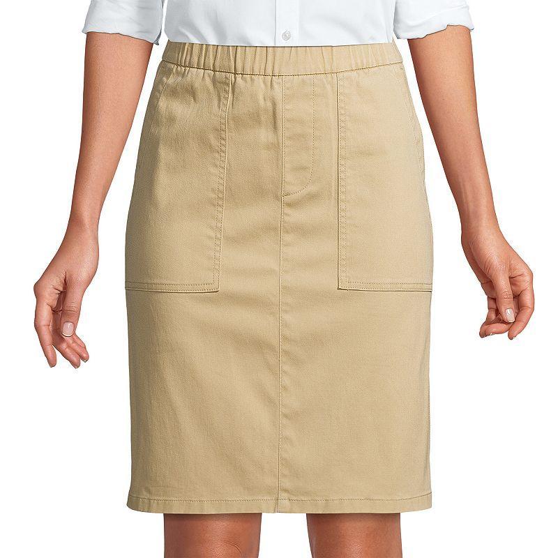 Petite Lands End Pull On Chino Skort, Womens Deep Blue Product Image