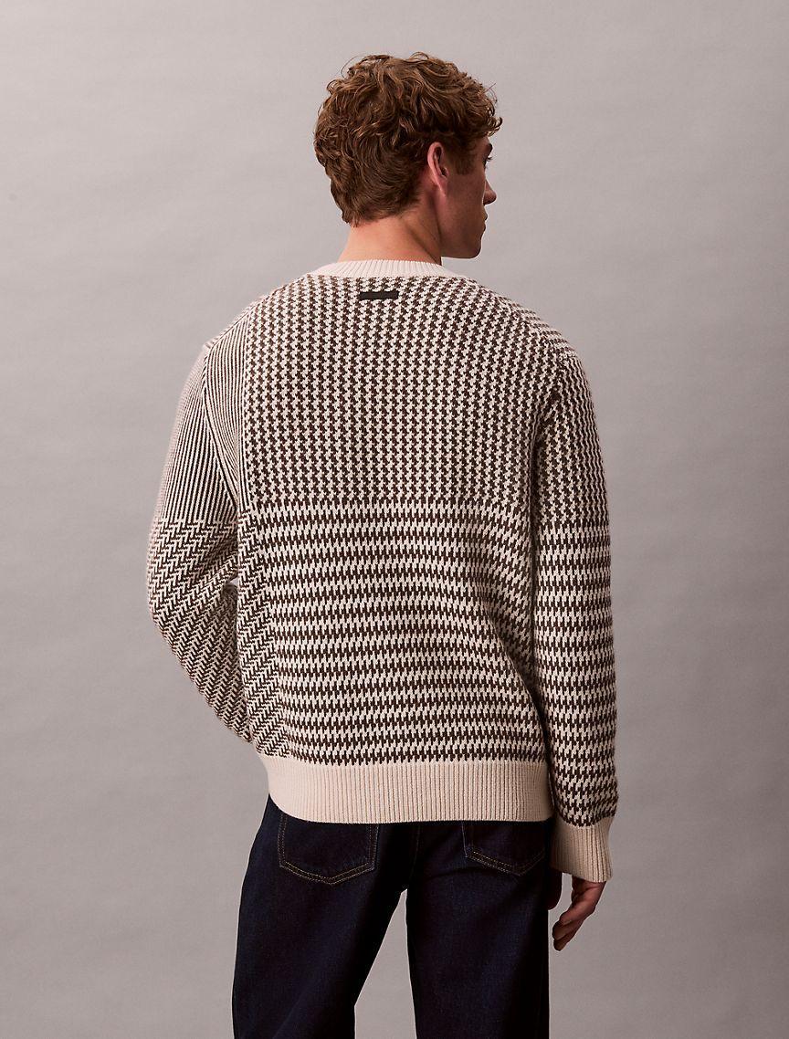 Wool Blend Patterned Relaxed Sweater Product Image