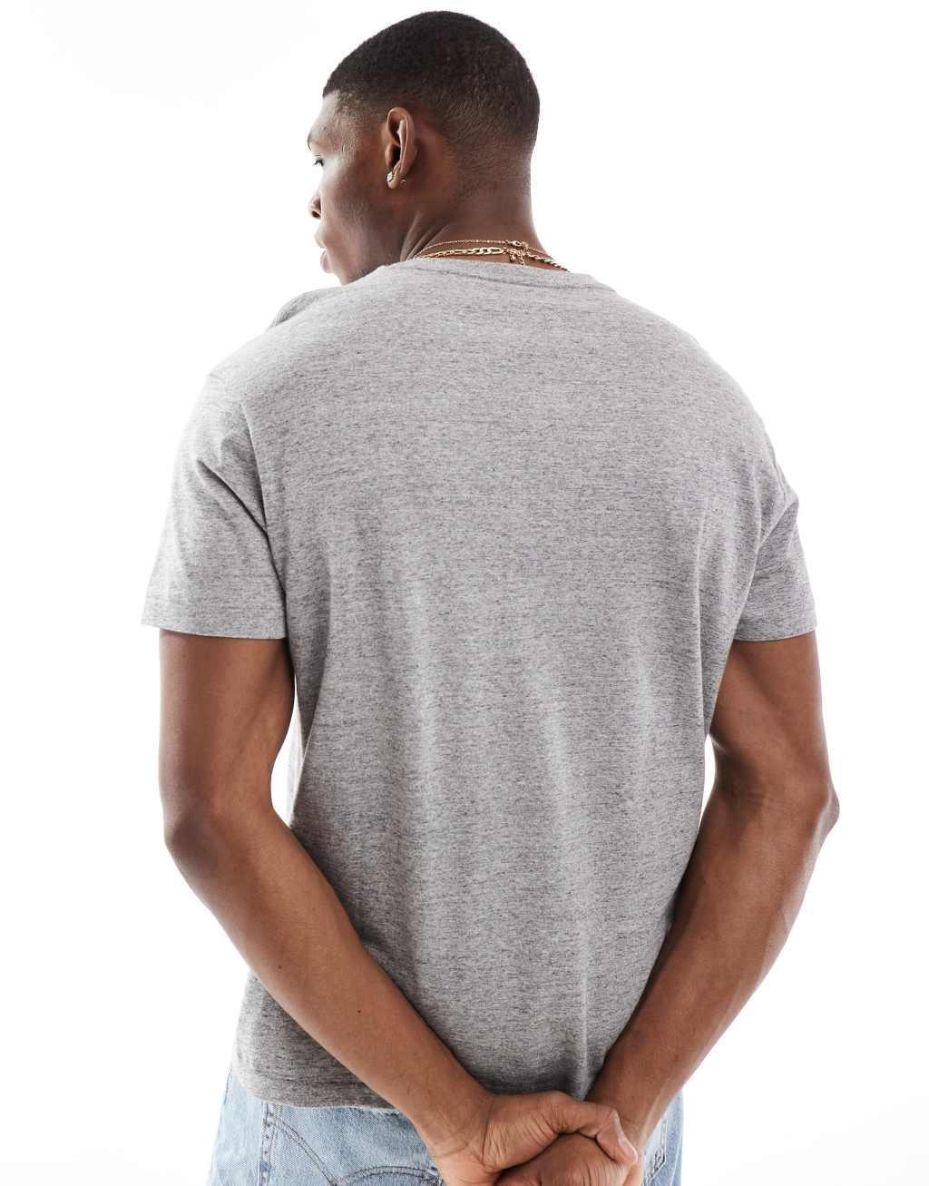Polo Ralph Lauren icon logo V-neck T-shirt in gray heather Product Image