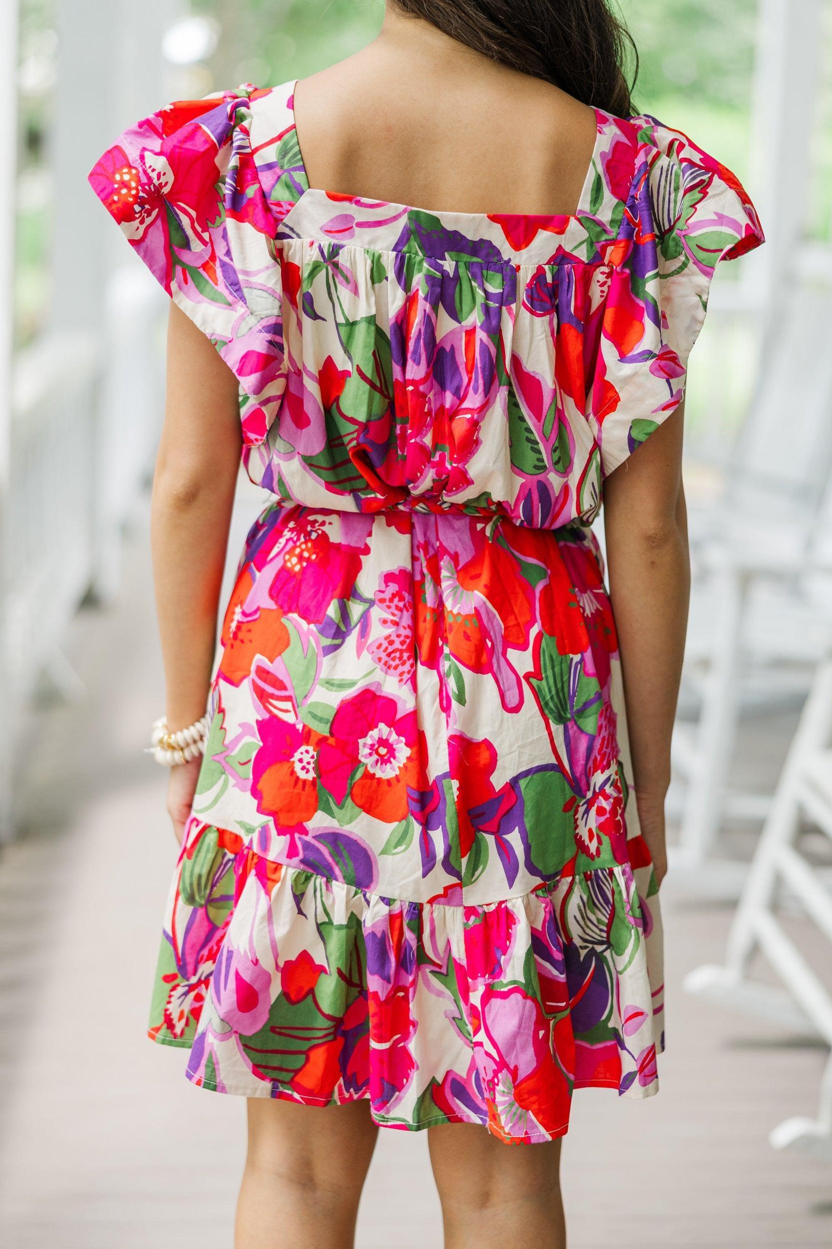 Open Your Heart Pink Floral Dress Female Product Image