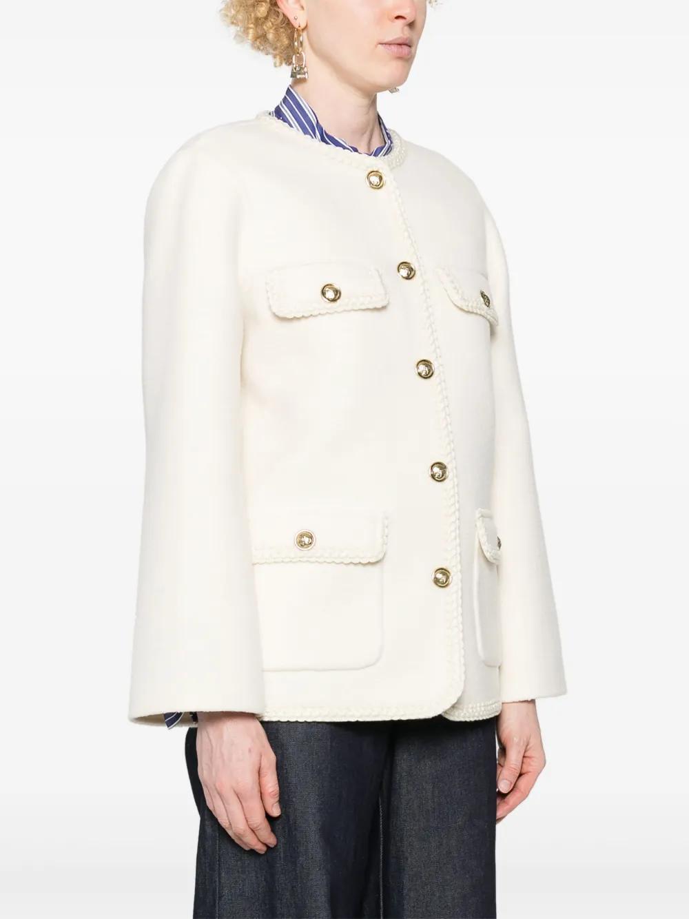 braided-trim felted jacket Product Image