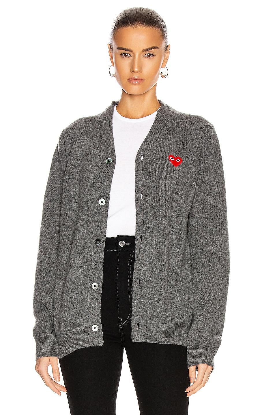 Lambswool Cardigan with Red Emblem Product Image