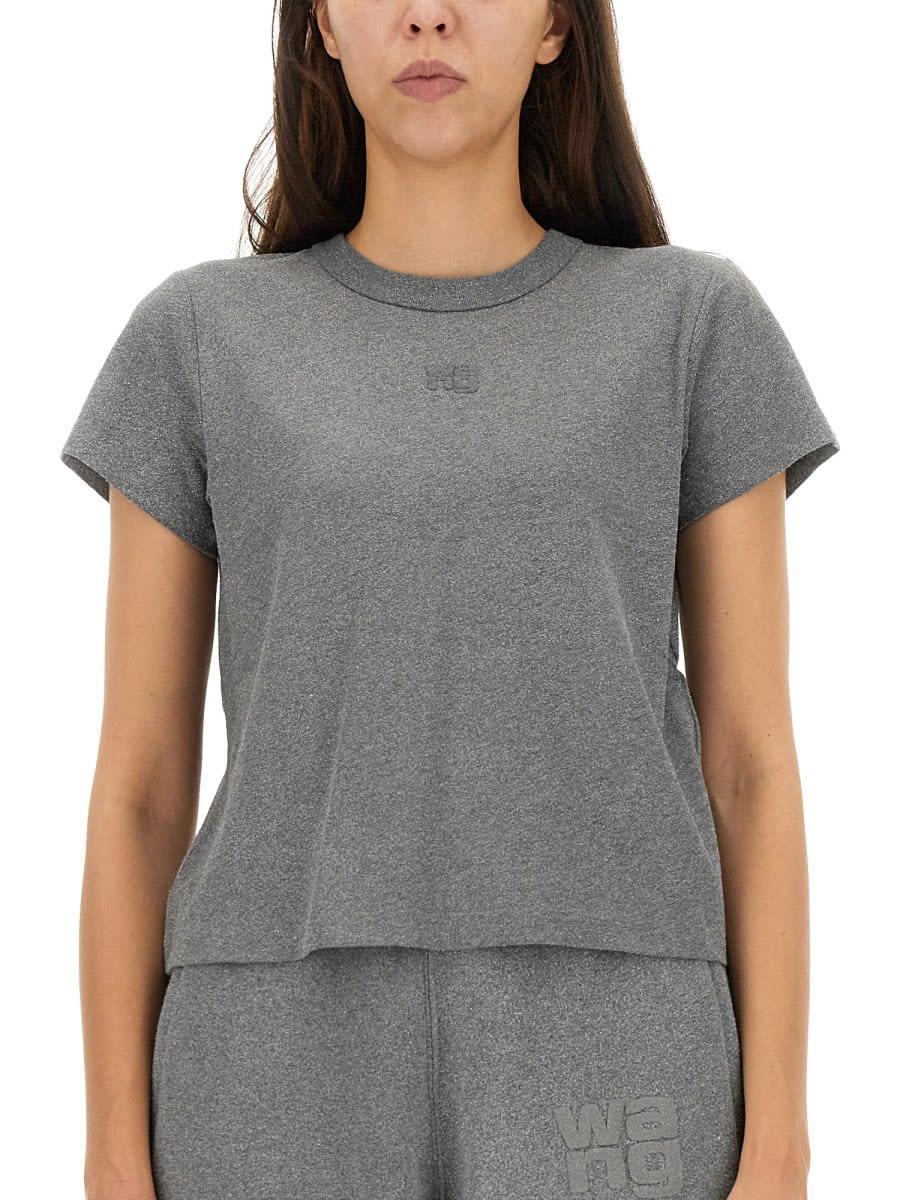 ALEXANDER WANG T T-shirt With Logo In Grey Product Image