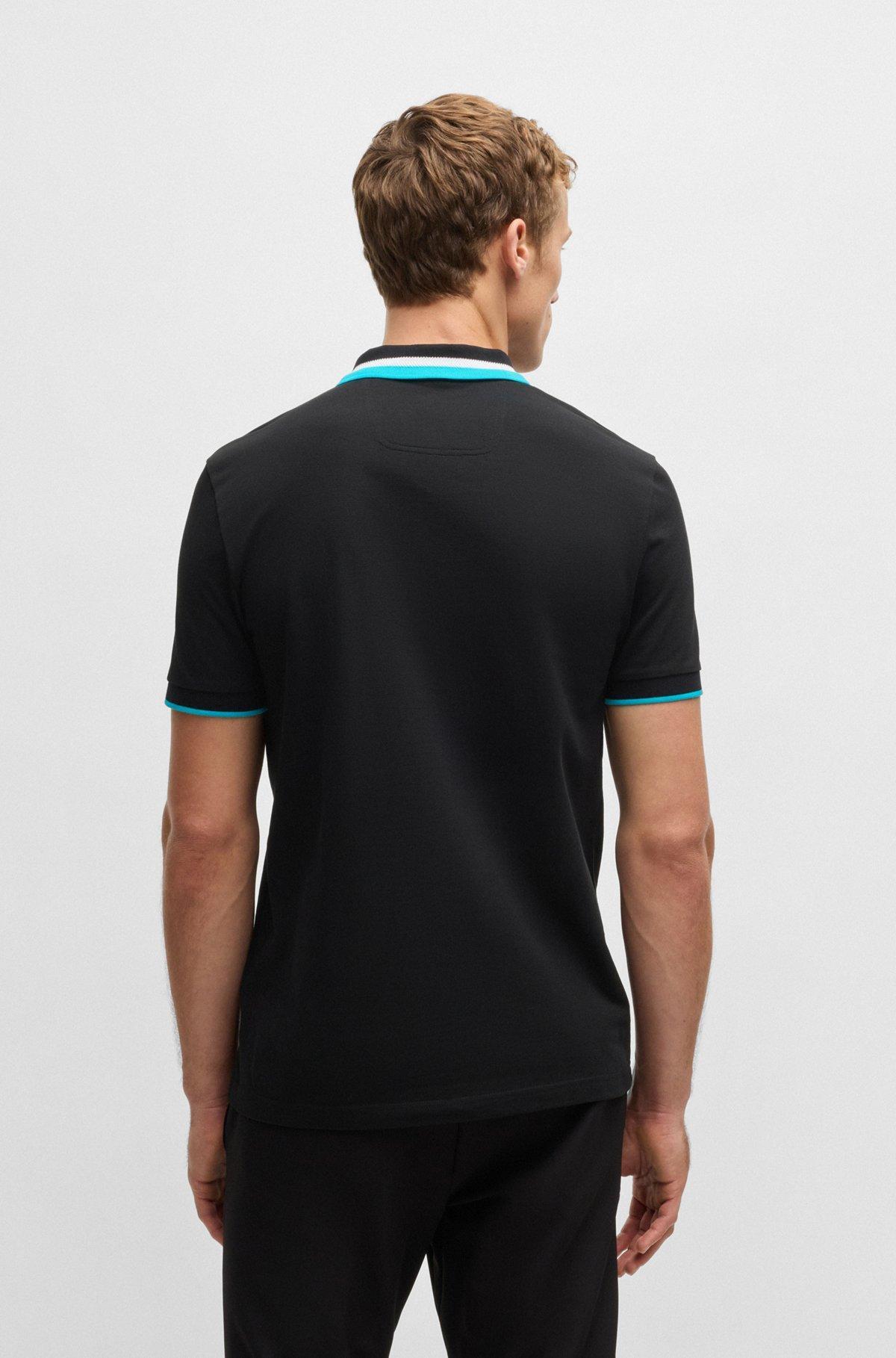Paddy active polo shirt with contrast stripes Product Image