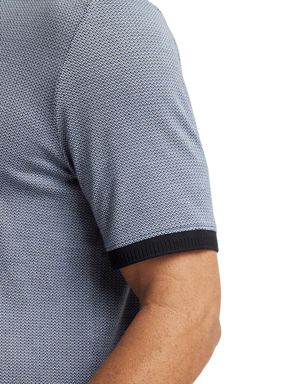 Cotton Three Button Polo - Blue Multi Product Image