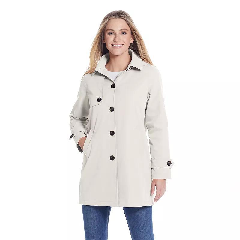 Women's Weathercast Lightweight Button Front Hooded Topper Jacket, Size: Small, Pink Product Image