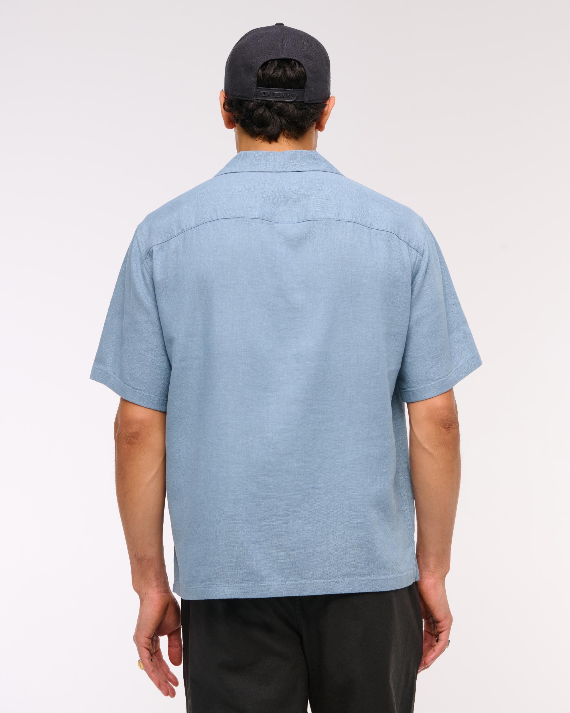 Camp Collar Summer Linen-Blend Shirt Product Image